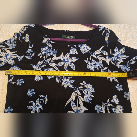 Ralph Lauren Black and Blue Floral Dress - Picture 6 of 11